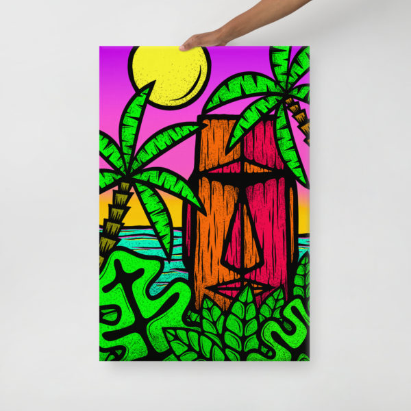 Moai Sunset - Gallery Wrapped Canvas Print in multiple sizes