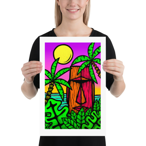 Moai Sunset - Matte Giclée Print in Multiple Sizes