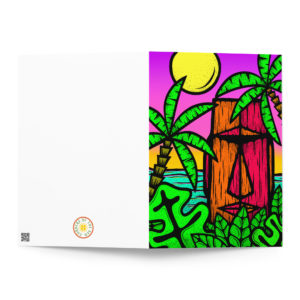 Moai Sunset - Blank Inside Greeting card in 3 sizes