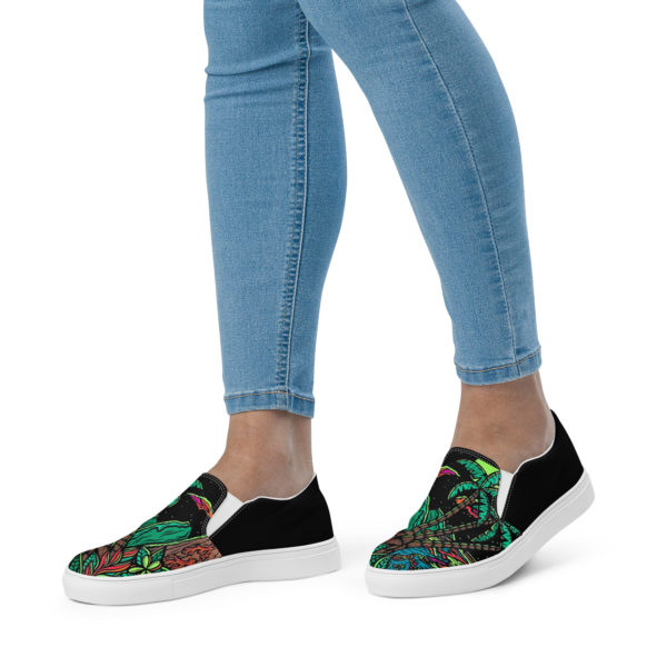 Volcano in the Moonlight - Women’s slip-on canvas shoes - Image 2