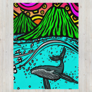Big Island Whale - 60x80 inch Throw Blanket