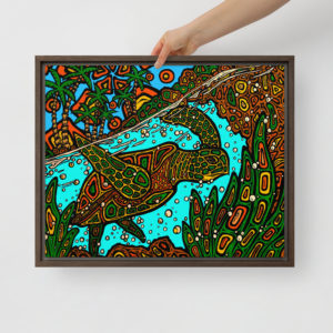 Honu - Gallery Wrapped Canvas in 16x20" Floating Frame
