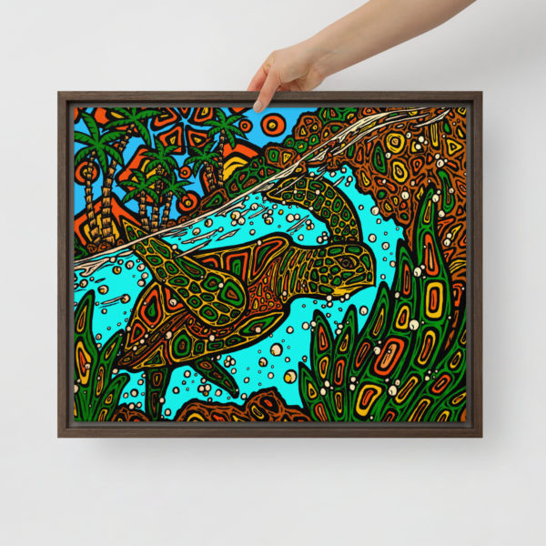 Honu - Gallery Wrapped Canvas in 16x20" Floating Frame