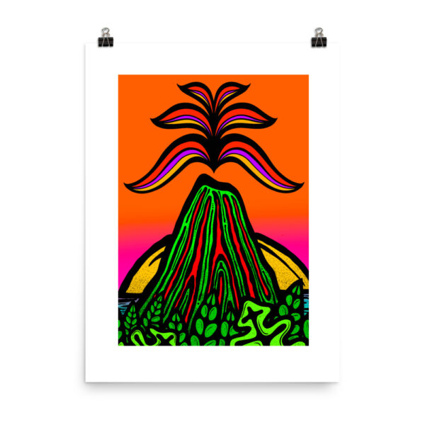 Volcano Sunset - Matte Giclee Print in multiple sizes