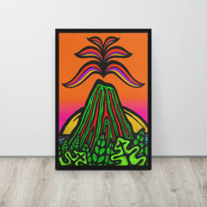 Volcano Sunset - Gallery Canvas Wrap in Floating Frame