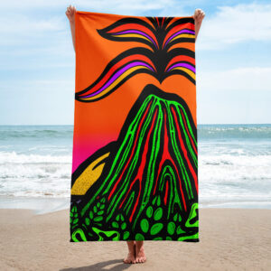 Volcano Sunset - Beach Towel