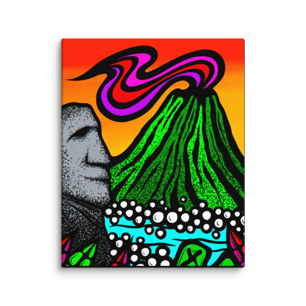 Volcano Moai - Gallery Wrapped Canvas Print - Image 7