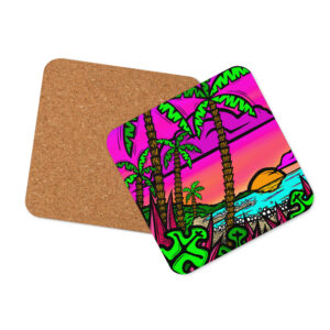 Lava Lava View - Cork-back coaster