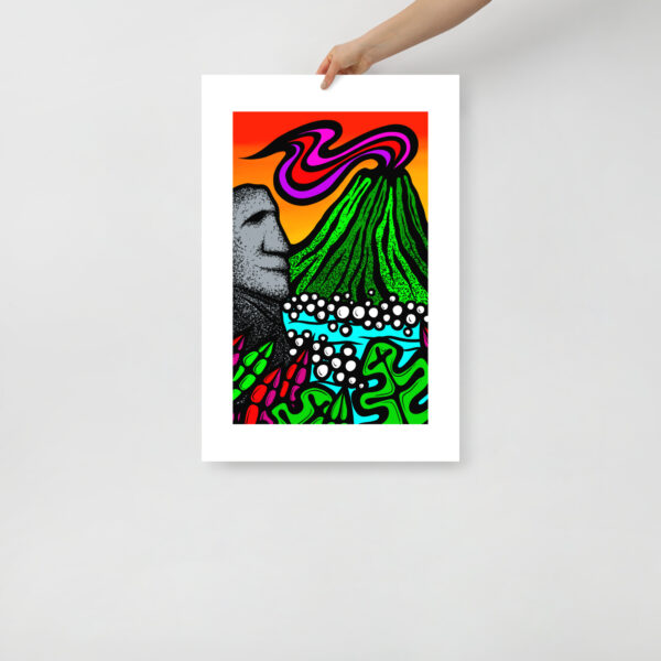 Volcano Moai - Mattee Giclee Print - Image 4