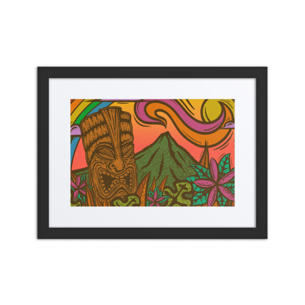 Rainbow Tiki - Matte Giclee Framed Print with Mat - Image 2