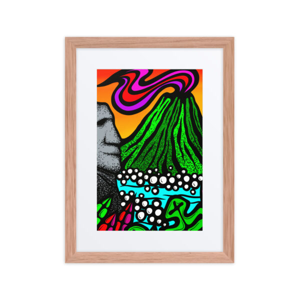 Volcano Moai - Framed Matte Giclee Print - Image 4