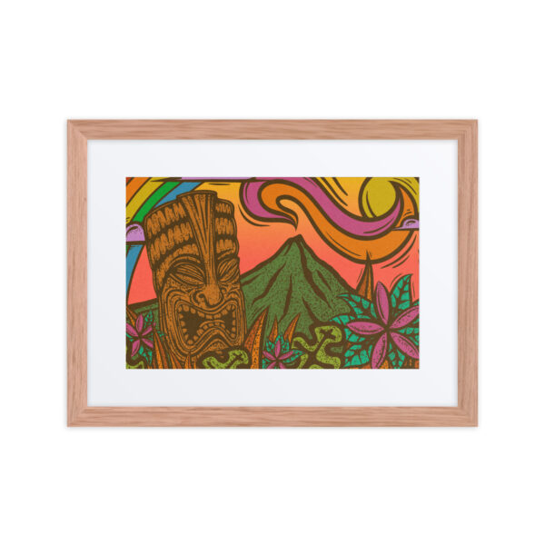 Rainbow Tiki - Matte Giclee Framed Print with Mat - Image 3
