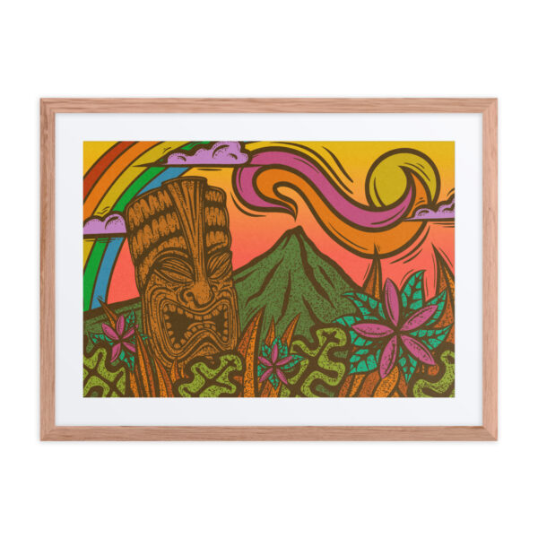 Rainbow Tiki - Matte Giclee Framed Print with Mat - Image 4