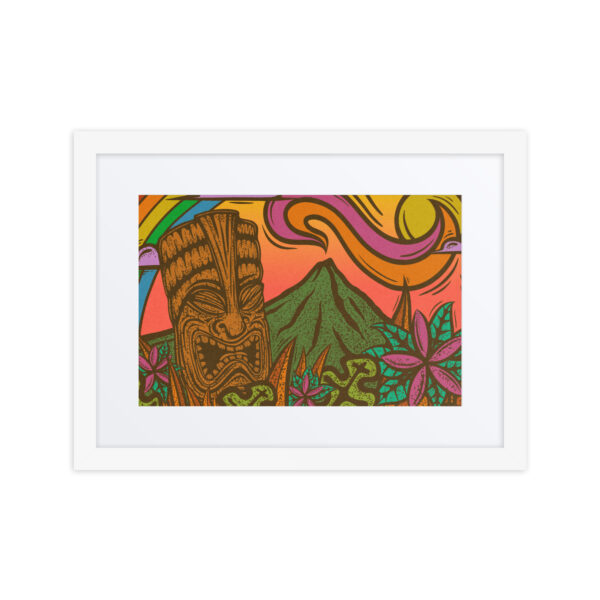 Rainbow Tiki - Matte Giclee Framed Print with Mat - Image 5