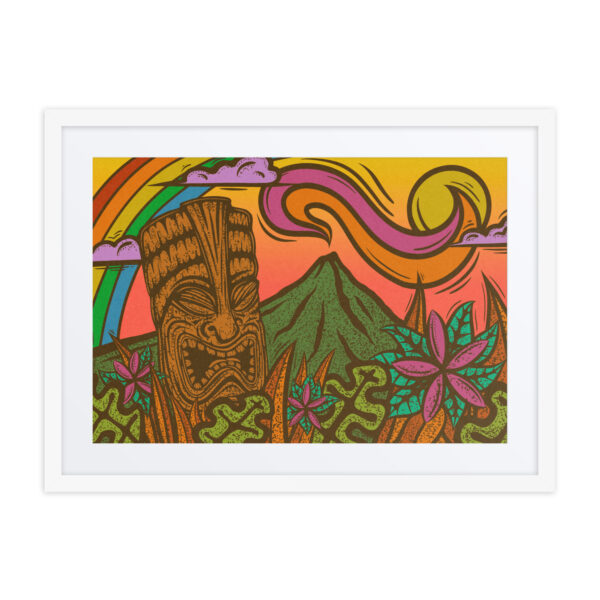 Rainbow Tiki - Matte Giclee Framed Print with Mat - Image 6