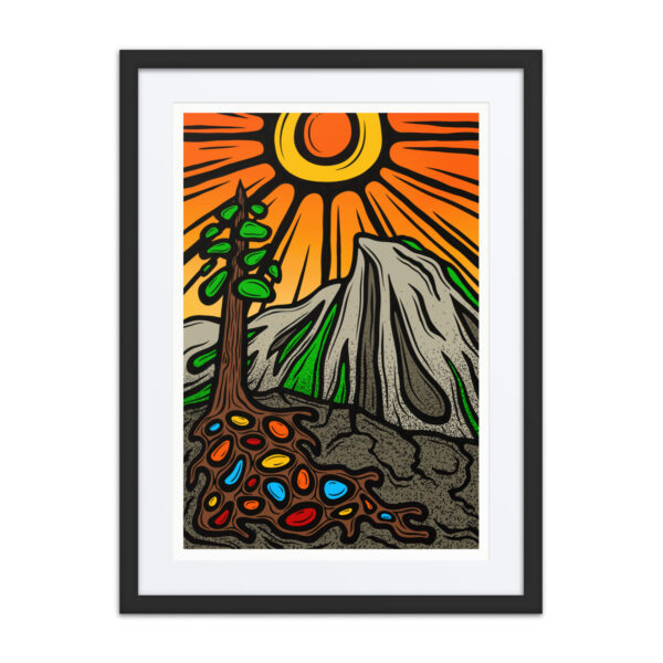 Half Dome - Matte Giclee Framed Print with Mat