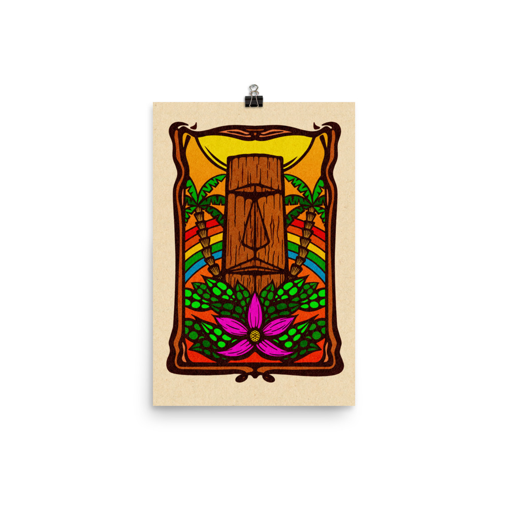 Rainbow Moai Poster print - Image 2