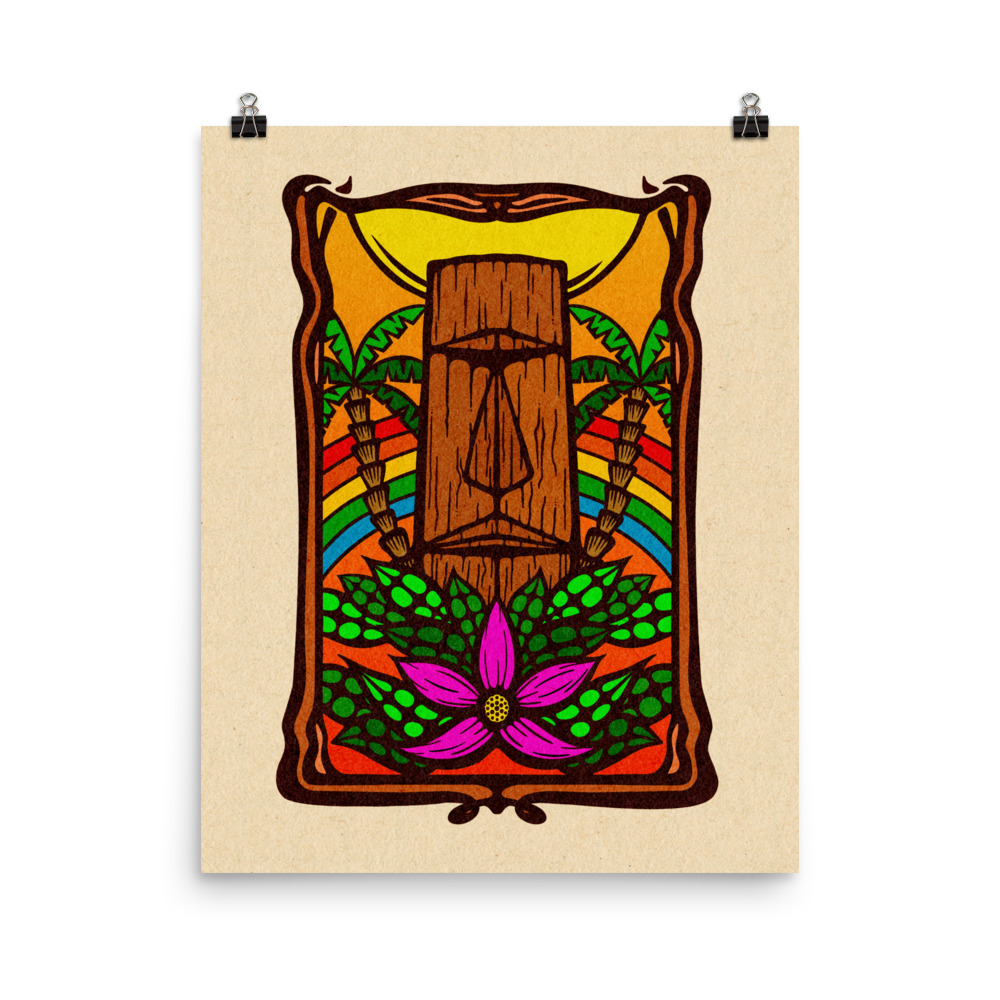 Rainbow Moai Poster print - Image 3