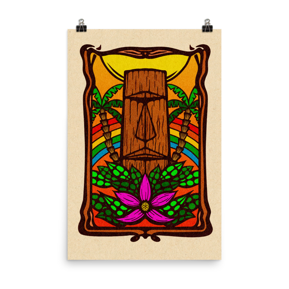 Rainbow Moai Poster print - Image 4