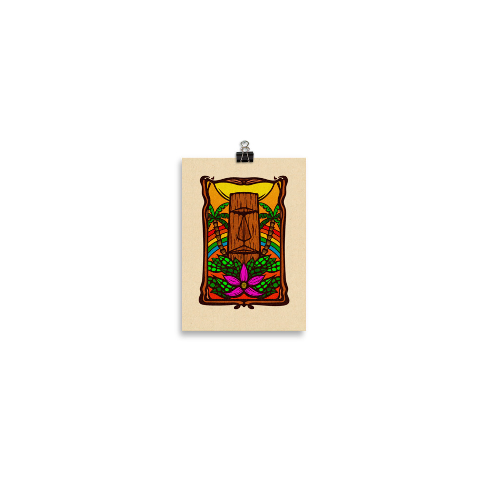 Rainbow Moai Poster print - Image 5