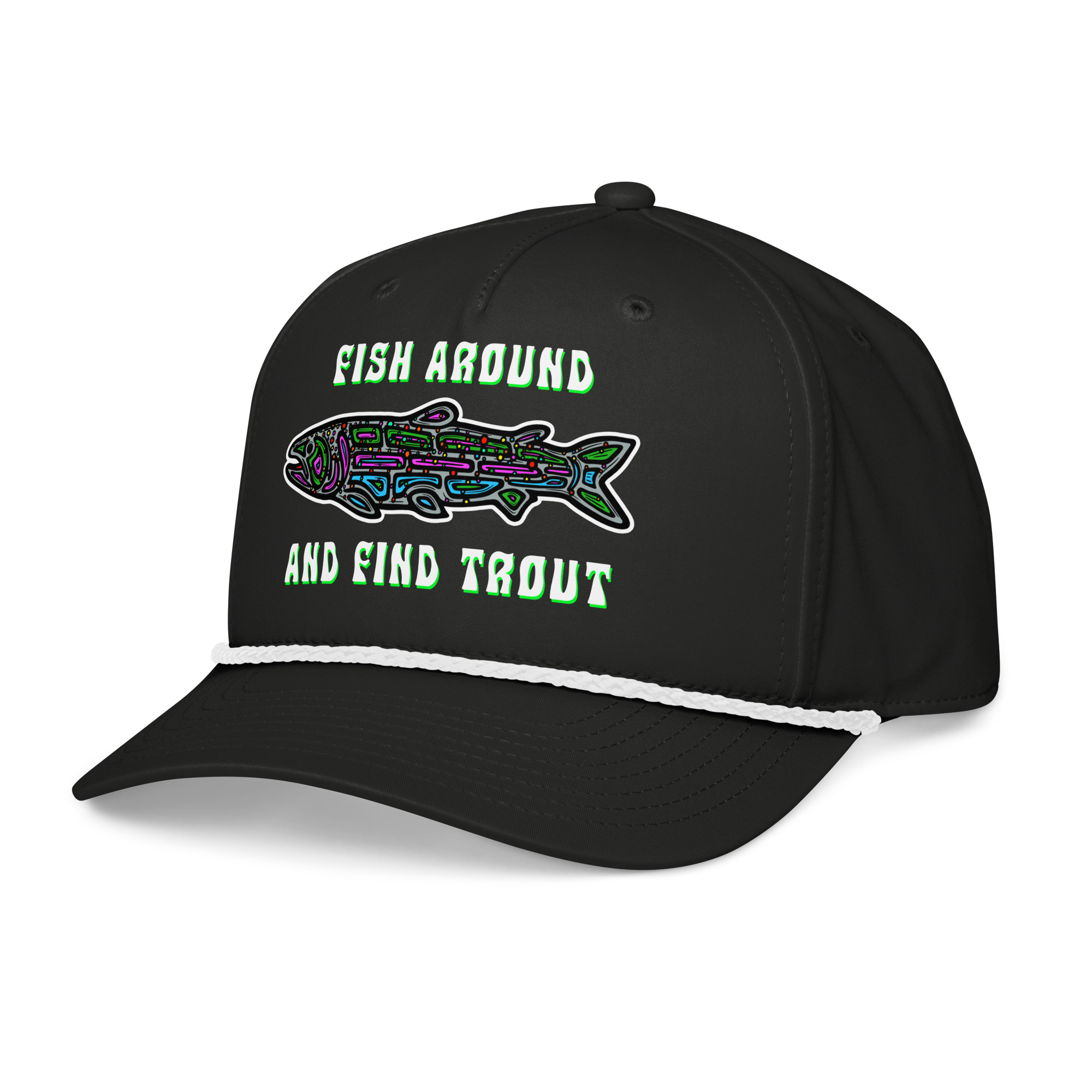 Fish Around and Find Trout Classic rope cap - Image 4